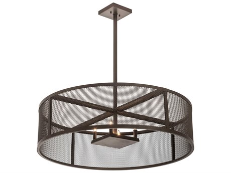 Meyda Cilindro 4-Light Bronze Drum Pendant