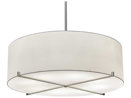 Meyda Cilindro 8-Light Nickel White LED Drum Pendant