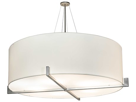 Meyda Cilindro 10-Light Nickel White Drum Pendant