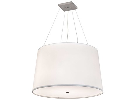 Meyda Cilindro 6-Light Nickel White Drum Pendant