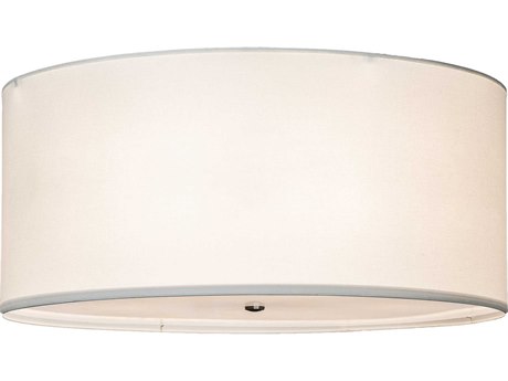 Meyda Cilindro 6-Light Nickel Off White Drum Semi Flush Mount