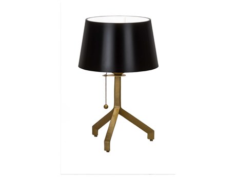 Meyda Lighting Cilindro Sofisticato Antique Brass black Satin Table Lamp