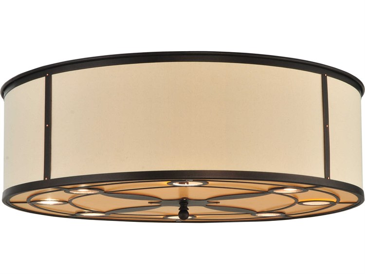Meyda Contemporary 8-Light Bronze Drum Flush Mount