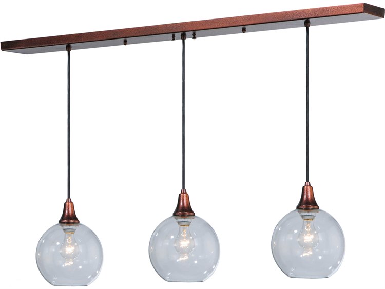 Meyda Contemporary 3-Light Copper Glass Globe Island Pendant