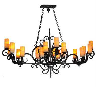 Meyda Kean 20-Light Black Cylinder Lantern Chandelier