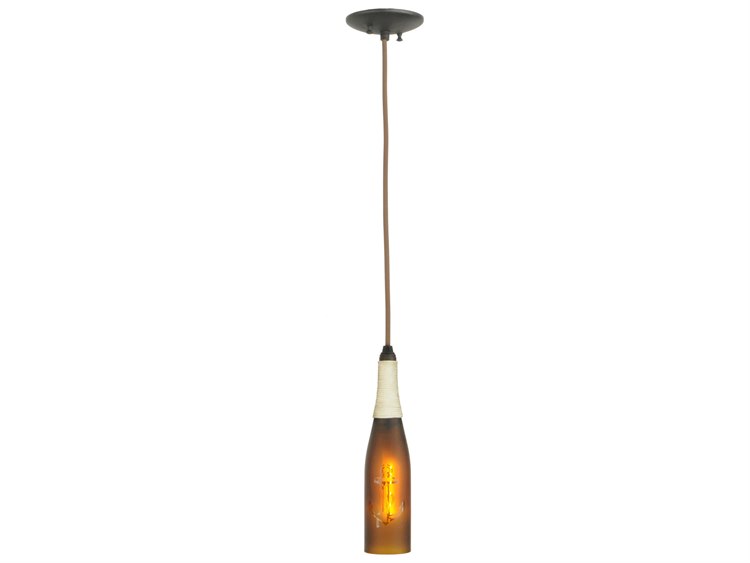 Meyda Contemporary 1-Light Brown Glass Mini Pendant