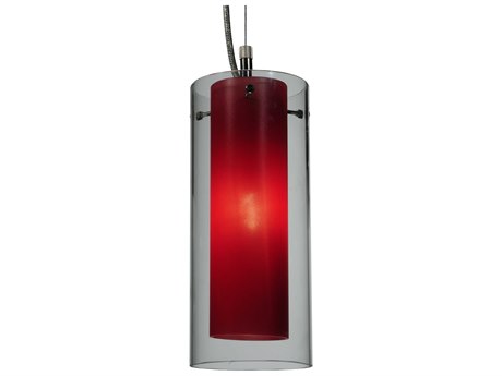 Meyda Metro Fusion 4" 1-Light Nickel Cylinder Mini Pendant