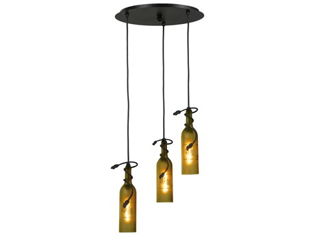 Meyda Tuscan Vineyard 3-Light Black Cylinder Pendant