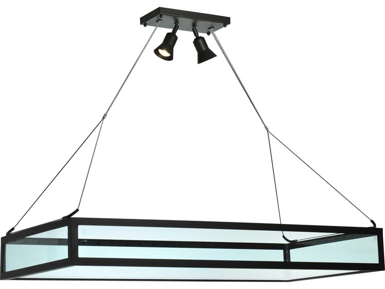 Meyda Contemporary 2-Light Black Glass Geometric Pendant