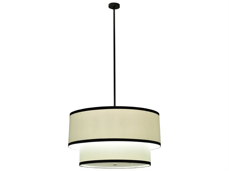 Meyda Contemporary 3-Light Bronze Drum Tiered Pendant