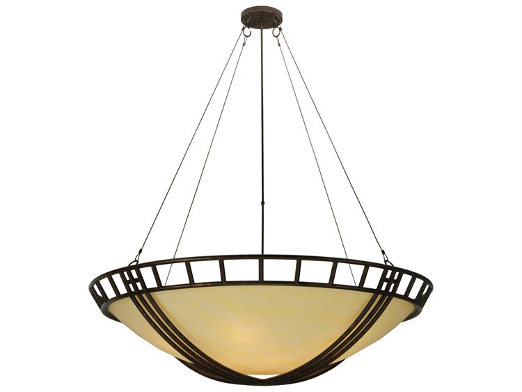 Meyda Contemporary 1-Light Brown Bowl Geometric Pendant