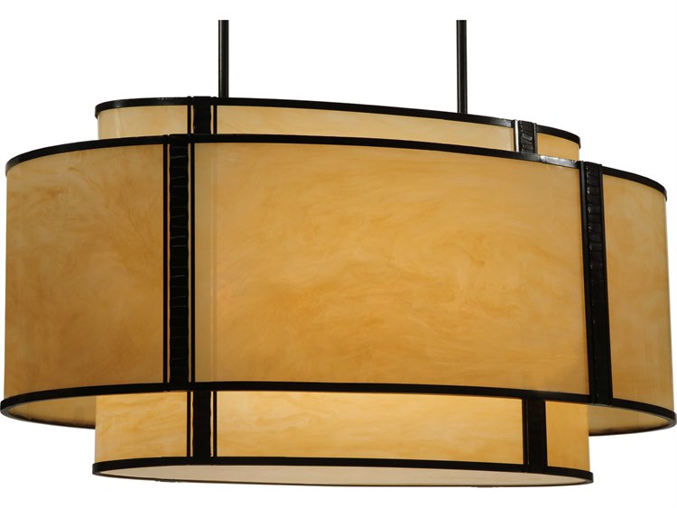 Meyda Contemporary 4-Light Brown Drum Pendant