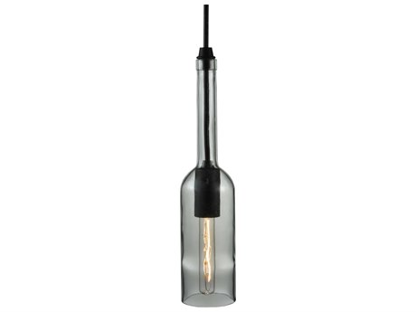 Meyda Contemporary 5" 1-Light Black Glass Lantern Pendant