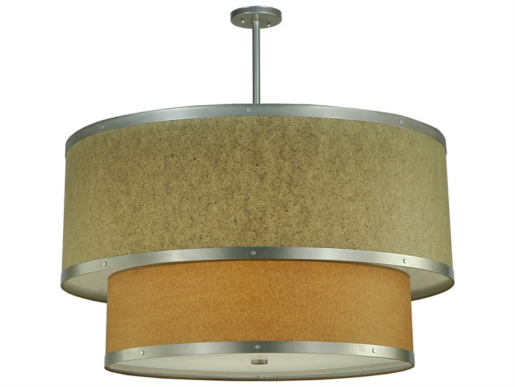 Meyda Sage 6-Light Gray Drum Tiered Pendant