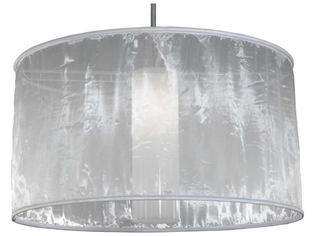 Meyda Contemporary 36" 1-Light White Glass Cylinder Drum Pendant