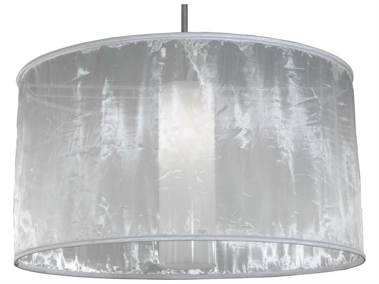 Meyda Contemporary 1-Light White Glass Cylinder Drum Pendant