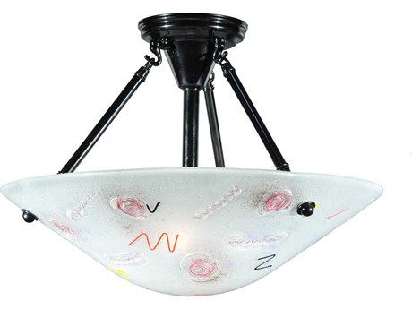 Meyda Metro Fusion 2-Light Black Bowl Semi Flush Mount