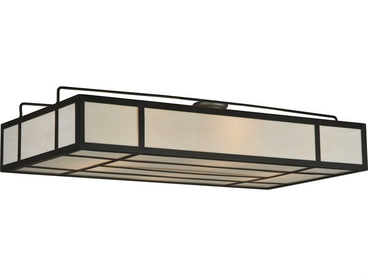 Meyda Contemporary 6-Light Bronze Geometric Semi Flush Mount