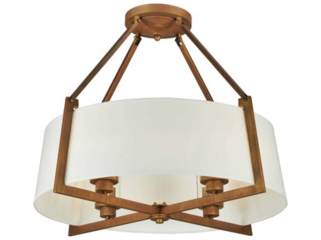 Meyda Lucy 4-Light Brown Drum Semi Flush Mount