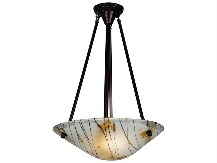 Meyda Contemporary 2-Light Bronze Bowl Semi Flush Mount