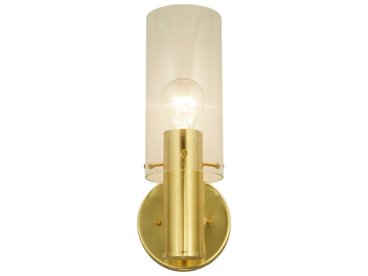 Meyda Contemporary 1-Light Brass Glass Wall Sconce