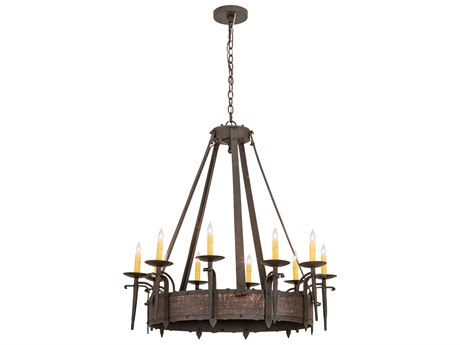 Meyda Costello 10-Light Copper Black Candelabra Chandelier