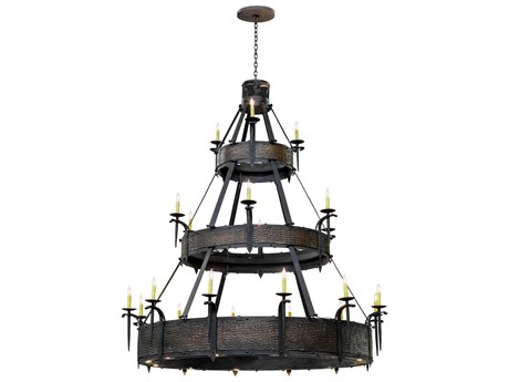 Meyda Costello Black copper Hilites Candelabra Round Chandelier