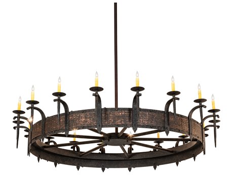 Meyda Costello 18-Light8-Light Copper Black Candelabra Round Chandelier