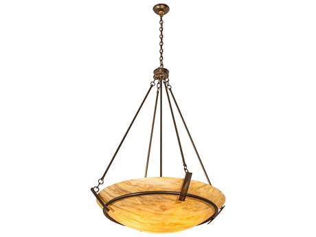 Meyda Covina 6-Light Antique Copper Off White Bowl Pendant