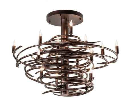 Meyda Cyclone 15-Light Mahogany Bronze Tiered Island Pendant