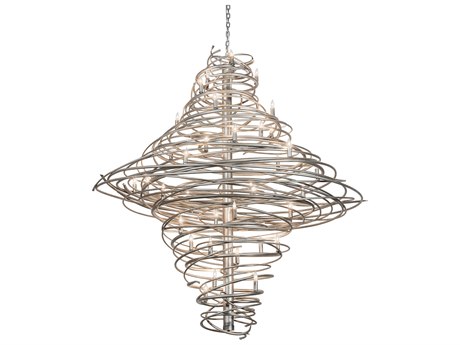 Meyda Cyclone 36-Light Steel Silver Candelabra Tiered Chandelier