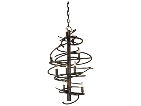 Meyda Cyclone 9-Light Cajun Spice Brown Candelabra Tiered Chandelier