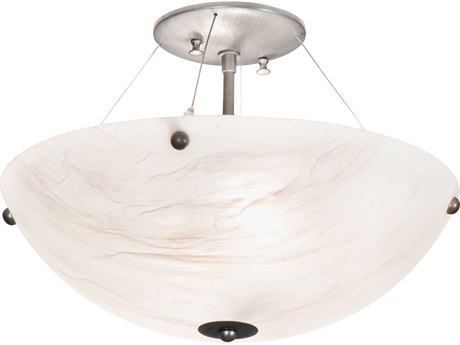 Meyda Cypola 2-Light Brushed Nickel Bowl Semi Flush Mount