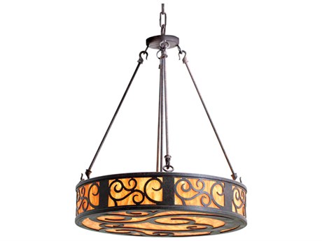 Meyda Dean 3-Light Cajun Spice Brown Drum Pendant