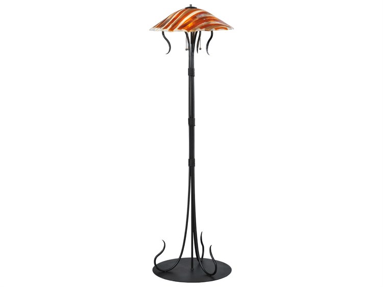 Meyda Marina Fused Glass Black Floor Lamp