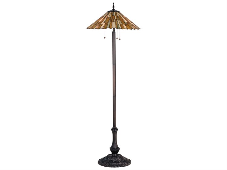 Meyda Jadestone Delta Bronze Tiffany Floor Lamp