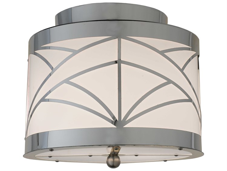 Meyda Deco 2-Light Gray Drum Flush Mount