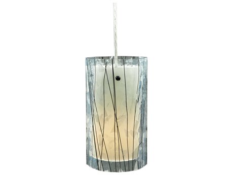 Meyda Metro Fusion 5" 1-Light Nickel Cylinder Mini Pendant