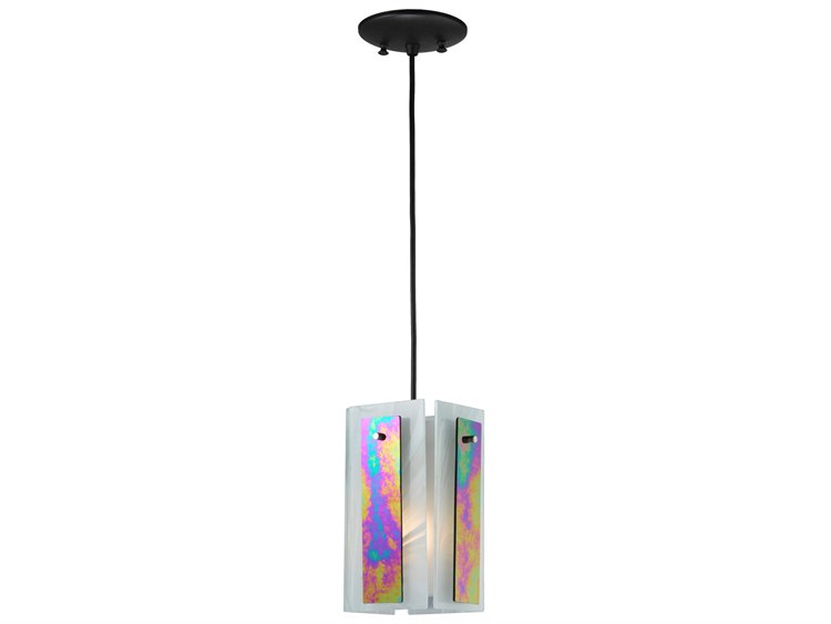 Meyda Deco 1-Light Black Glass Mini Pendant