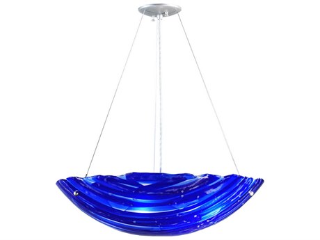 Meyda Metro Fusion 24" 4-Light Blue Bowl Pendant