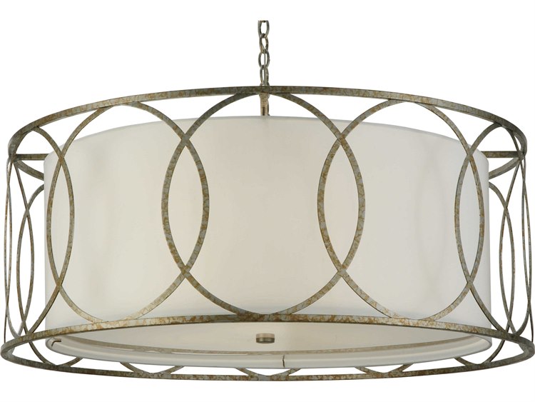 Meyda Deco 4-Light Gray Drum Pendant