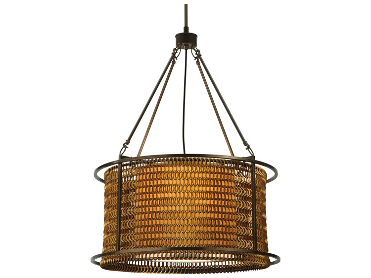 Meyda Deco 4-Light Brown Drum Pendant