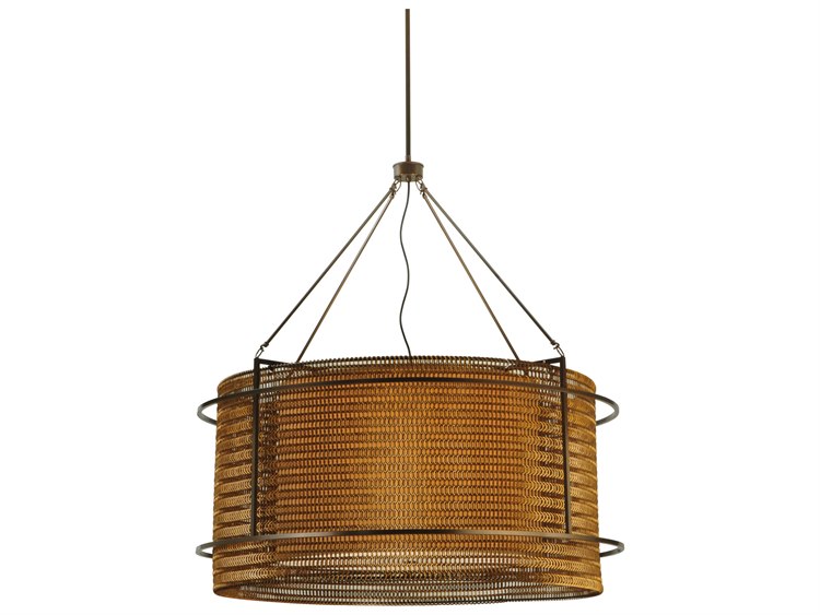 Meyda Deco 6-Light Brown Drum Pendant