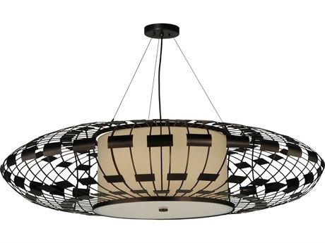 Meyda Deco 55" 3-Light Black Pendant