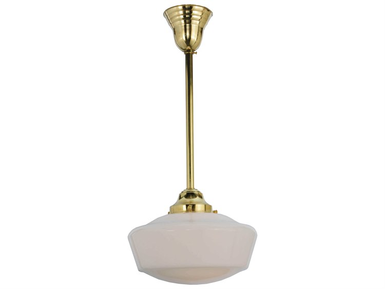 Meyda Deco 1-Light Brass Glass Pendant