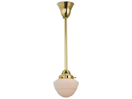 Meyda Deco 7" 1-Light Brass Glass Pendant