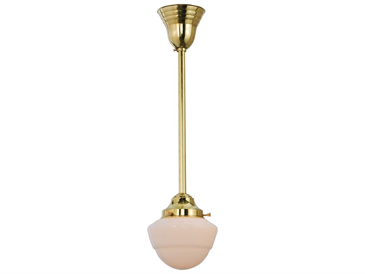 Meyda Deco 1-Light Brass Glass Pendant