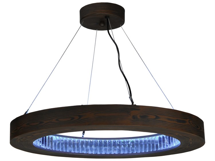 Meyda Deco 1-Light Brown LED Round Pendant