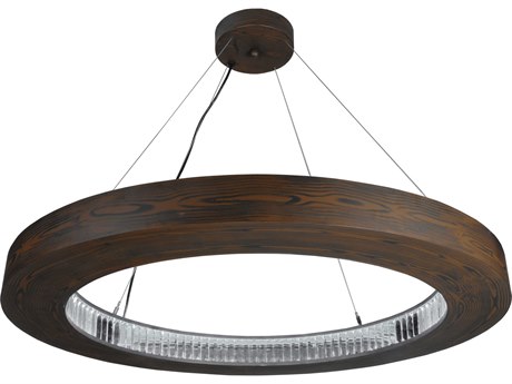 Meyda Deco 40" 1-Light Brown LED Round Pendant