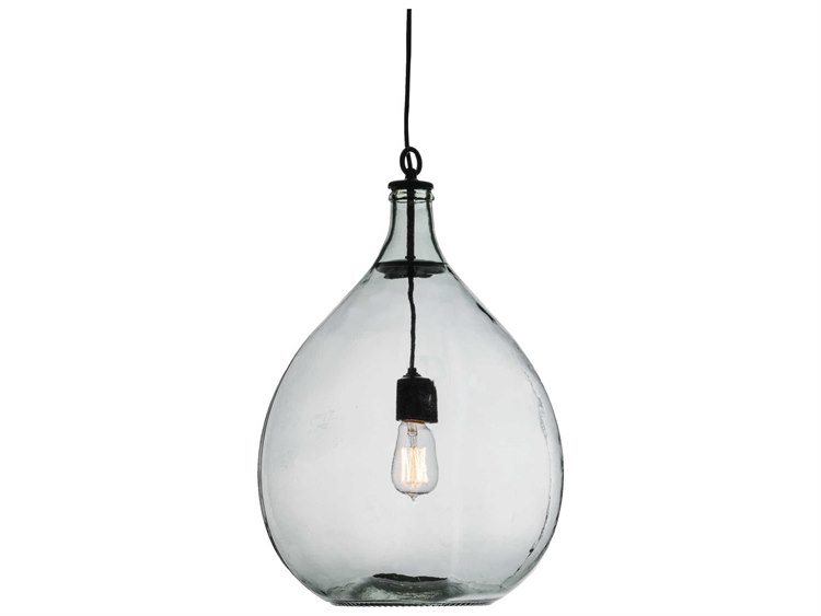 Meyda Deco 1-Light Black Glass Bell Pendant